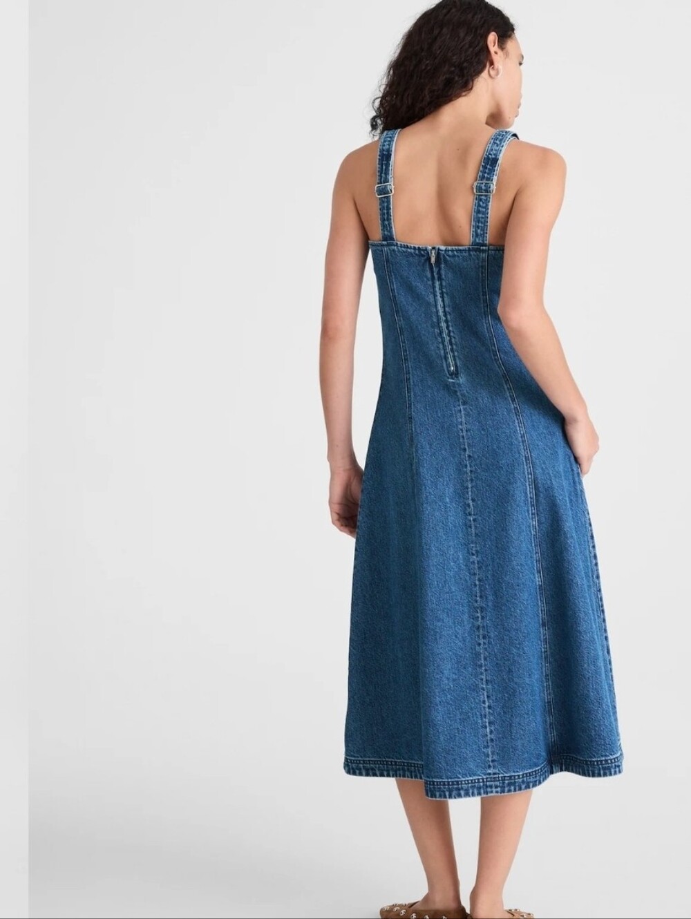 Madewell Denim Scoopneck Midi Dress - Picture 3 of 8
